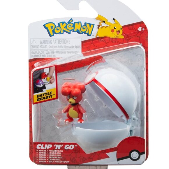 NEW Pokemon Clip N Go Magby and Premier Ball - Picture 1 of 6